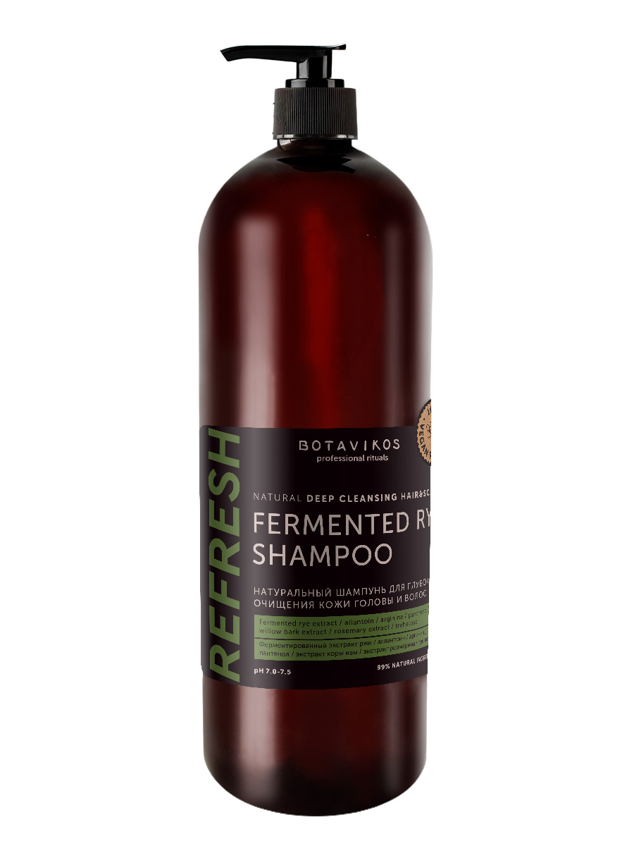 Натуральный шампунь для глубокого очищения кожи головы и волос REFRESH